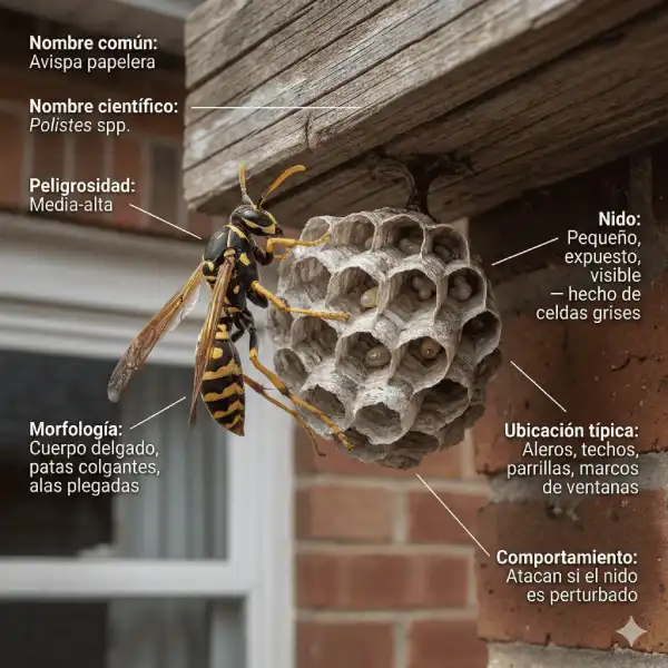 Avispa papelera (Polistes)