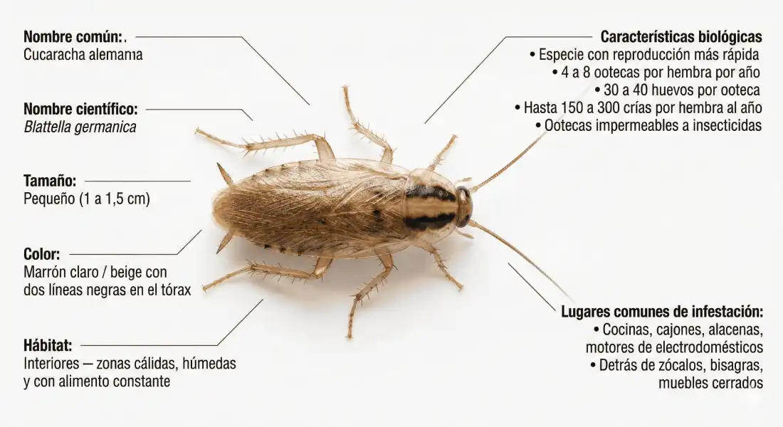 Cucaracha alemana (Blattella germanica)