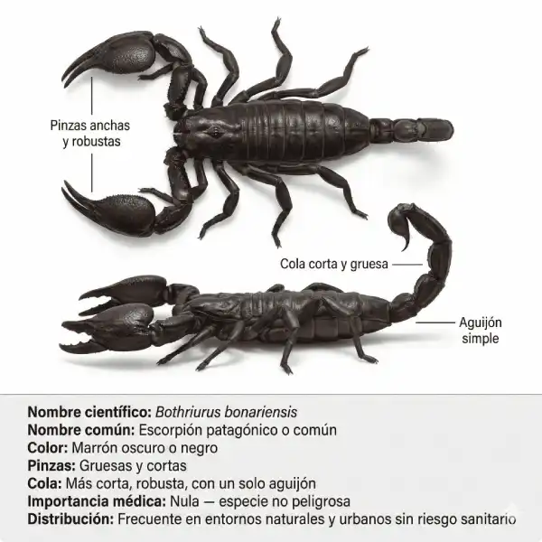 Bothriurus bonariensis - escorpión no peligroso