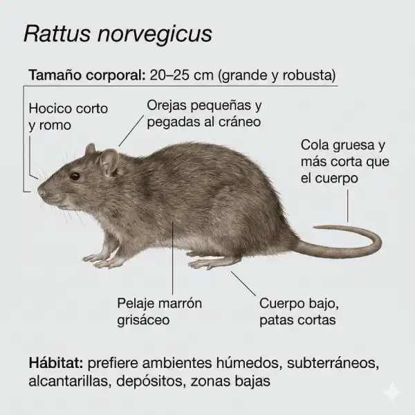 Rata noruega o de alcantarilla (Rattus norvegicus)