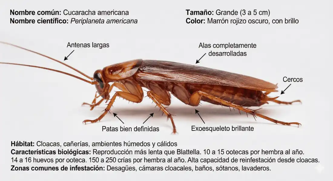 Cucaracha americana (Periplaneta americana)