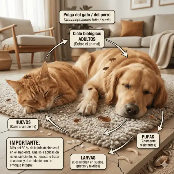 Pulga del gato y del perro (Ctenocephalides)